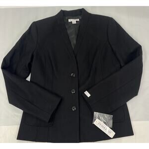 PENDLETON Women’s Size 8 Black 100% Virgin Wool One Button Blazer NWT